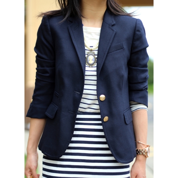 J.Crew Navy Blue Schoolboy Blazer - Picture 4 of 12